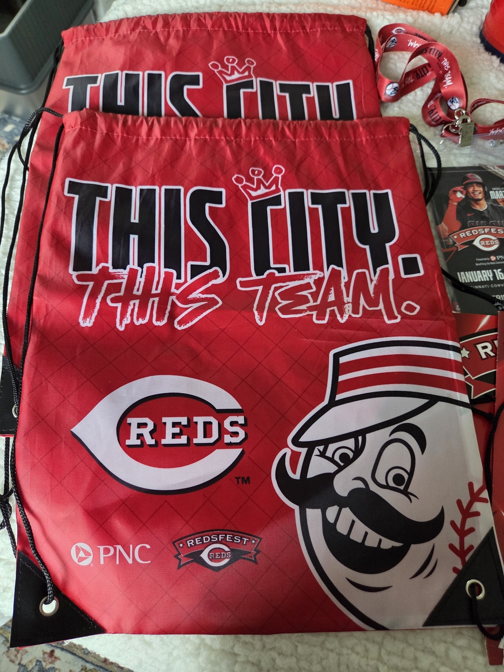 Cincinnat Reds REDSFEST Drawstring Bags And Merch - Picture 2 of 4
